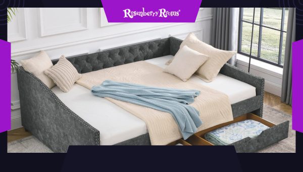 DEINPPA Full Daybed with Storage Drawers