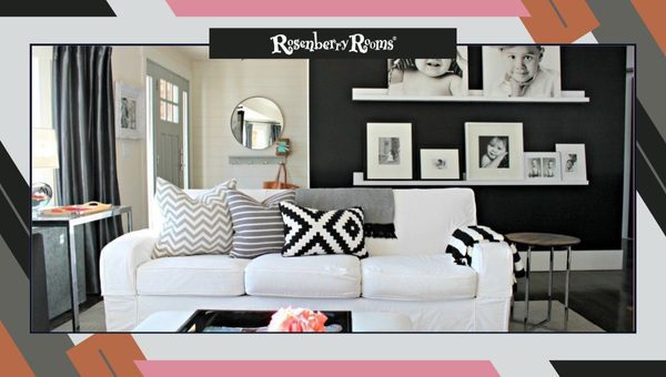 Black Feature Wall with White Shelving