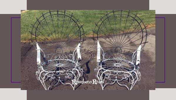 Vintage Iron Peacock Chairs
