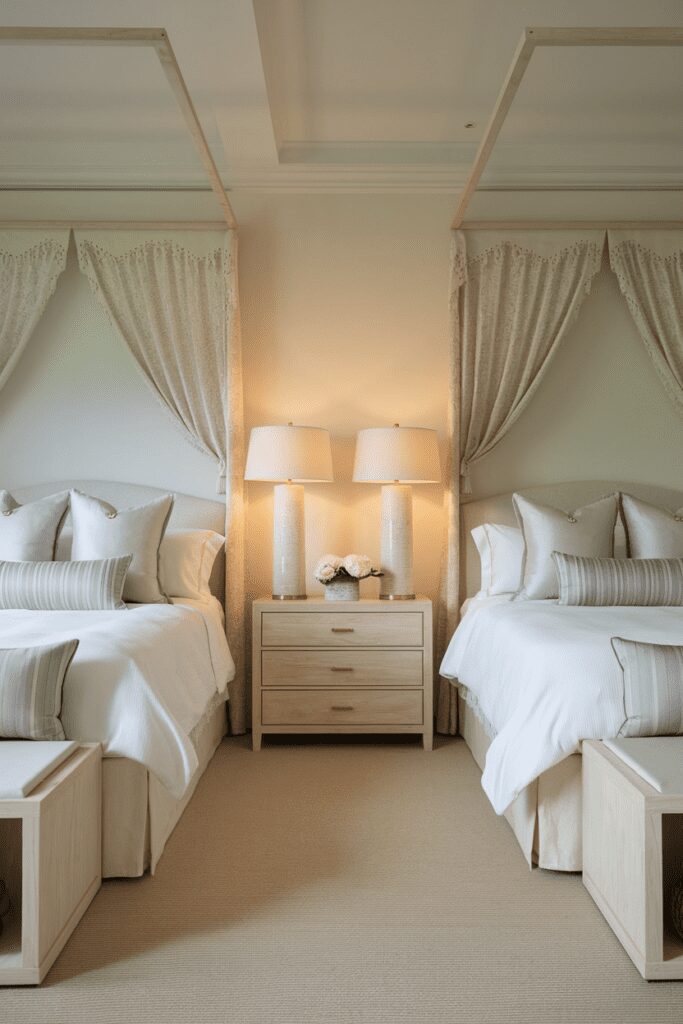 25+ Stylish Ways to Fit 2 Beds in 1 Room 21 0007 3 a photo of a harmonious and balanced bed hQVa9mWwQLOqRENkHkbFGg gp0TyRG SDaq HBe B K7A 1