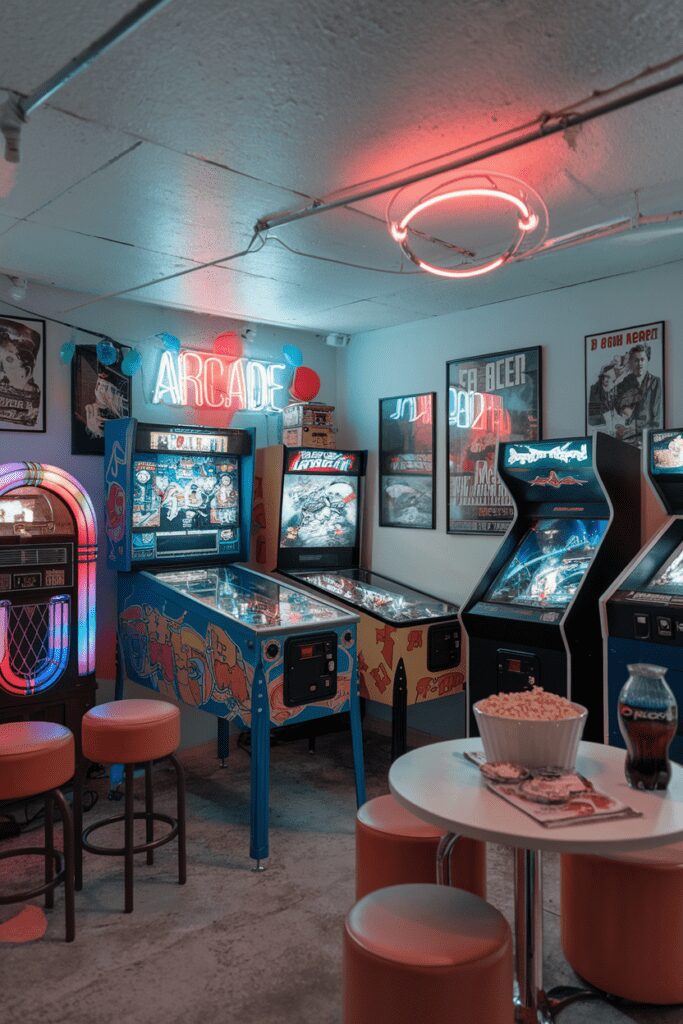Basement Room Ideas: Vintage Arcade Room