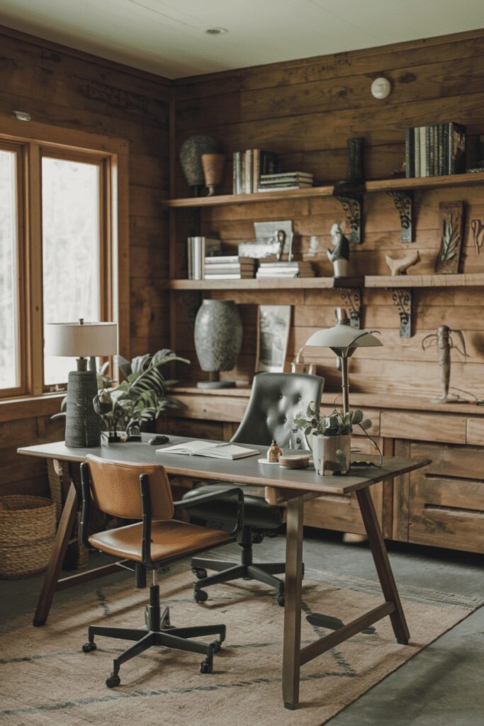 10+ Men's Home Office Room Ideas | Modern Setup Guide 2 Men's Home Office Room Ideas: Rustic Wooden Office