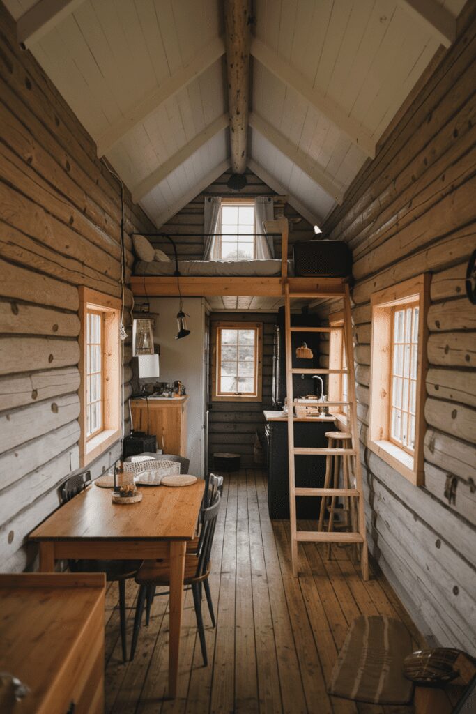 Tiny Cabins Interior Ideas: Rustic Country Style with Warm Textures
