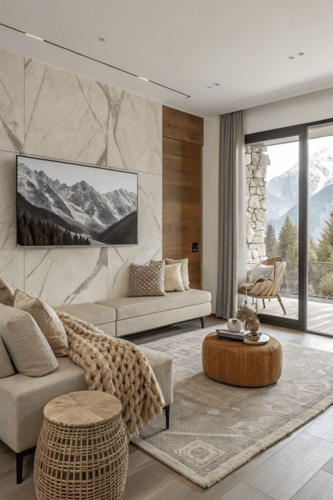 30+ Mountain Modern Home Interior Ideas | Explore Fresh Trends 3 Mountain Modern Home Interior Ideas: Neutral Color Palette with Textural Variety