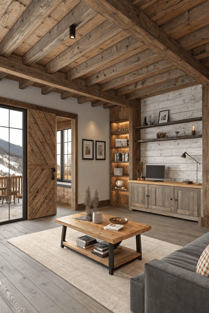 30+ Mountain Modern Home Interior Ideas | Explore Fresh Trends 21 Mountain Modern Home Interior Ideas: Reclaimed Wood Features for Sustainability