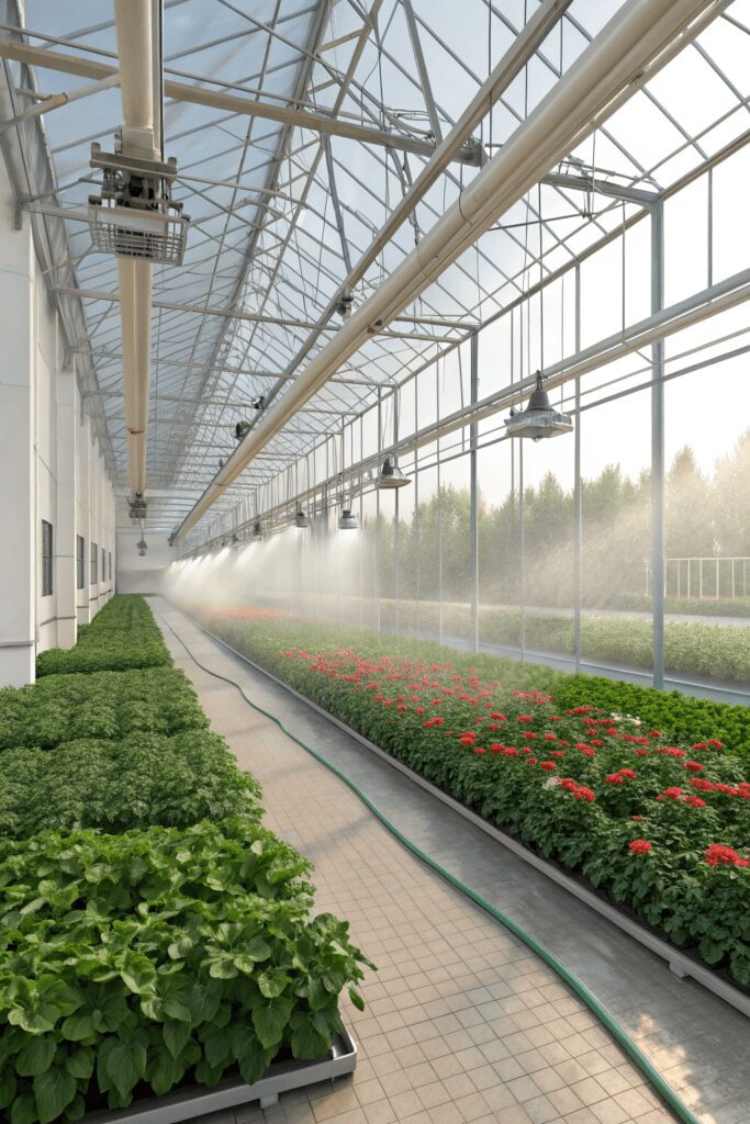 20+ Greenhouse Interior Ideas | Refreshing Designs & Concept 8 Greenhouse Interior Ideas: Automatic Irrigation System for Convenience