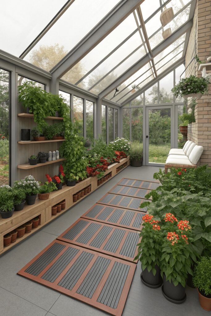 20+ Greenhouse Interior Ideas | Refreshing Designs & Concept 15 Heated Flooring for Year-Round Gardening Greenhouse Interior Ideas