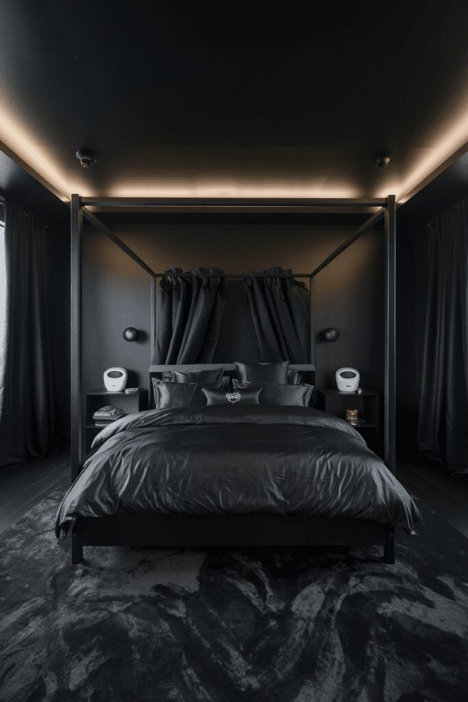 20+ Stunning Black Room Ideas You Need to Try Now! 14 Black Room Ideas: Blackout Bedroom with Sensory Deprivation