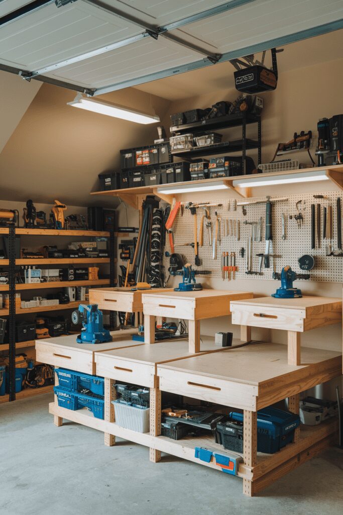 30+ Garage Workshop Layouts Ideas That Will Blow Your Mind! 21 Garage Workshop Layouts Ideas: The Multi-Level Workbench System