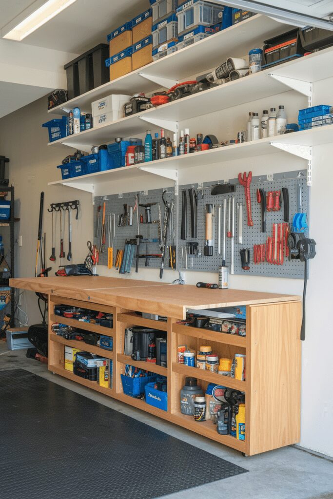 30+ Garage Workshop Layouts Ideas That Will Blow Your Mind! 16 Garage Workshop Layouts Ideas: The Fold-Out Workbench from the Wall