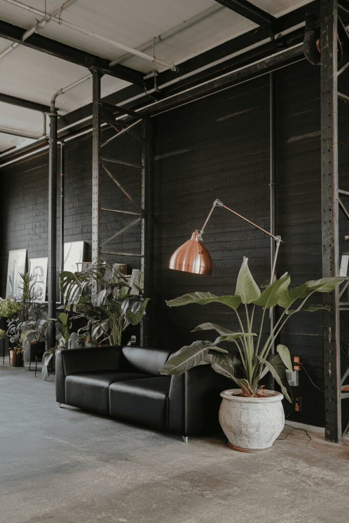 20+ Stunning Black Room Ideas You Need to Try Now! 3 Black Room Ideas: Industrial Black Concrete Jungle Vibes