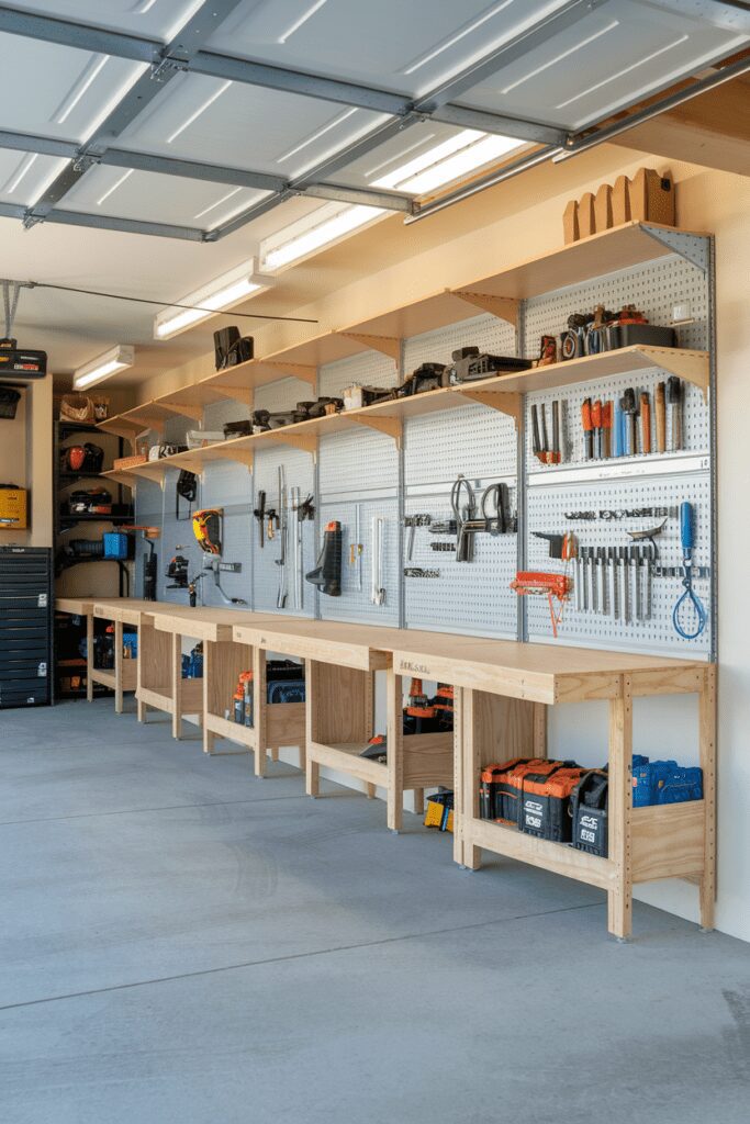 30+ Garage Workshop Layouts Ideas That Will Blow Your Mind! 4 Garage Workshop Layouts Ideas: The Fold-Down Workbench Wall