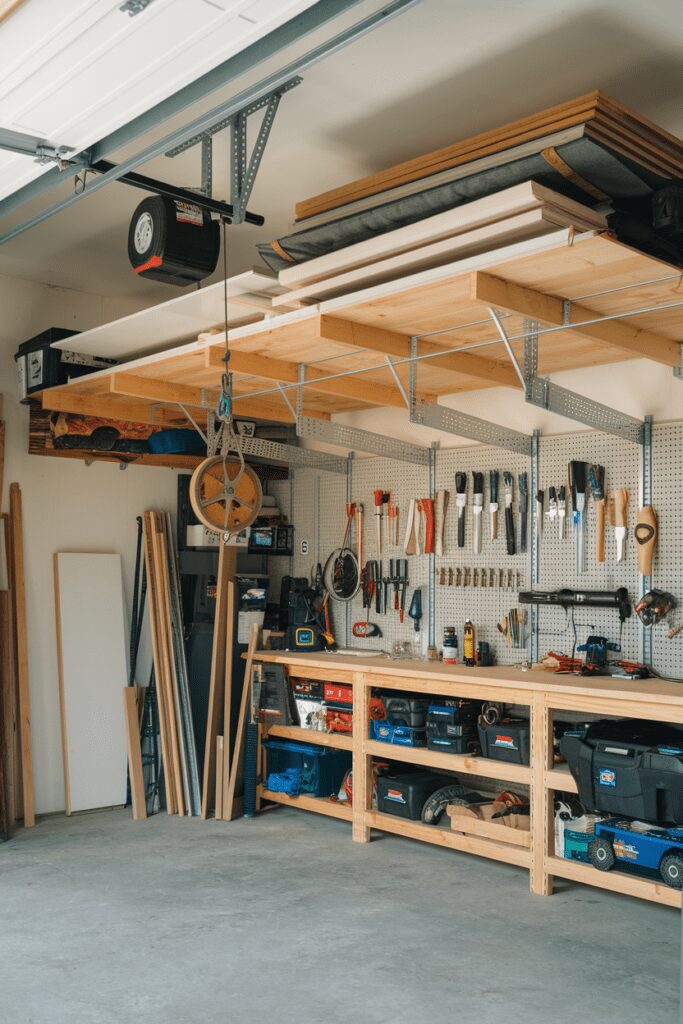 30+ Garage Workshop Layouts Ideas That Will Blow Your Mind! 2 Garage Workshop Layouts Ideas: The Overhead Storage Loft