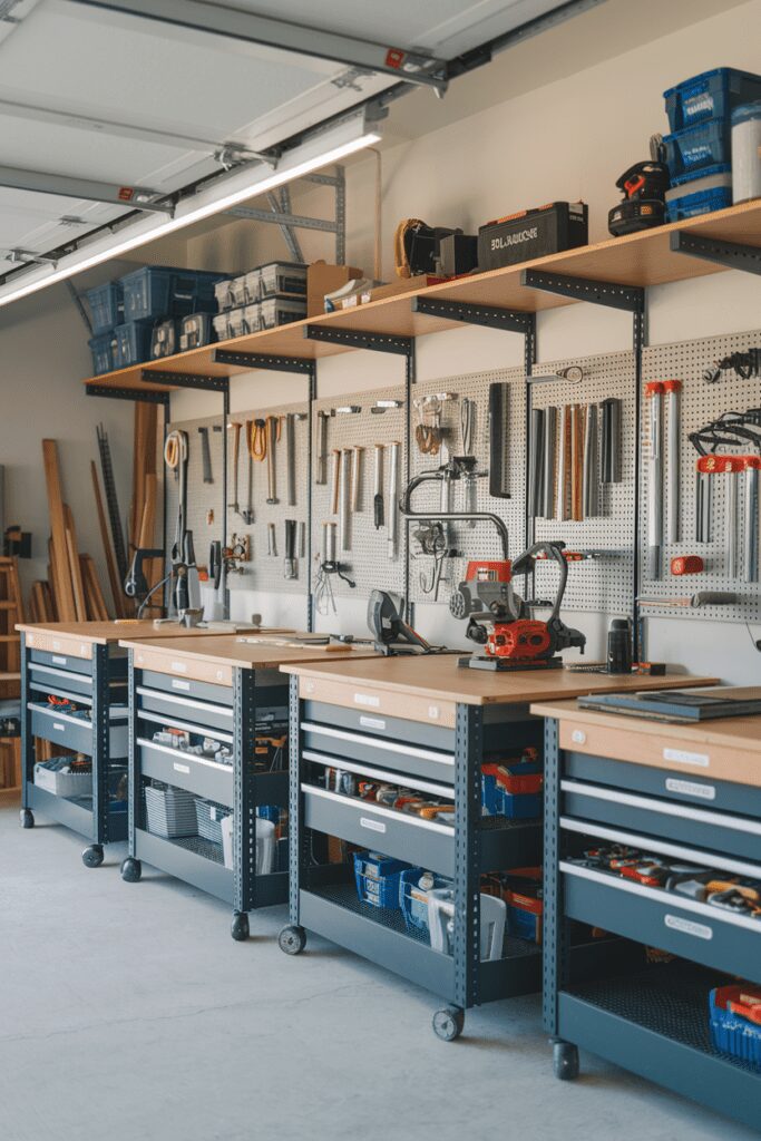 30+ Garage Workshop Layouts Ideas That Will Blow Your Mind! 1 Garage Workshop Layouts Ideas: The Modular Workstation System