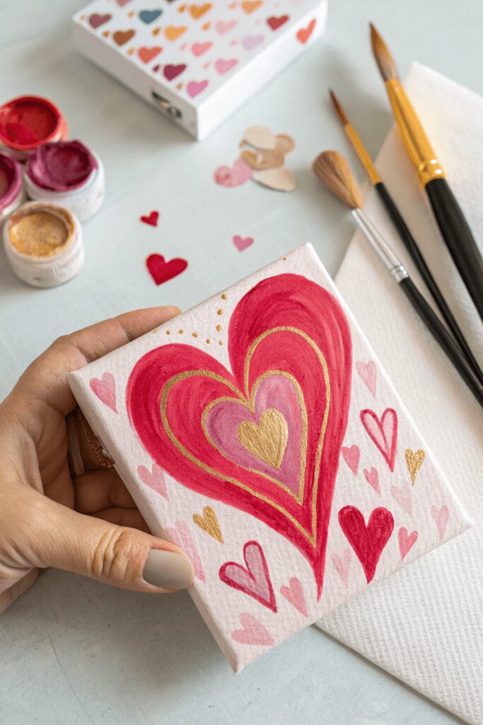 35+ Valentine's Day Painting Ideas to Spark Your Partner 26  Valentine's Day Painting Ideas: Simple Heart Design