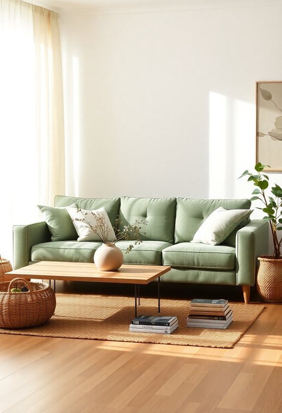 14 Green Sofa Inspiration That Will Wow Your Guests! 5 Green Sofa Ideas: Sage Green Sofas for a Calming Atmosphere