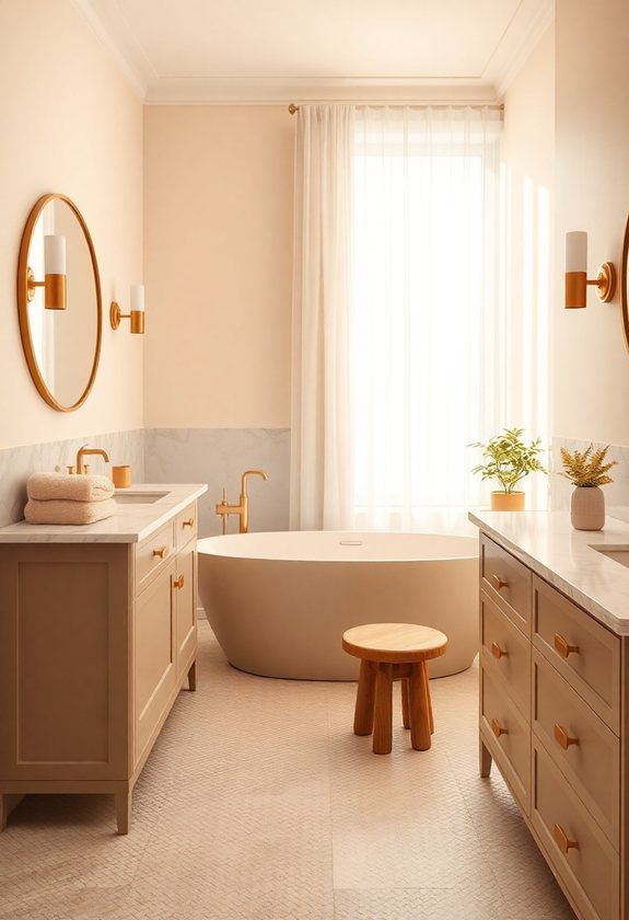 10 Stunning Bathroom Colors You Need to Try Now! 4 Bathroom Colors Ideas: Warm Beige Tones