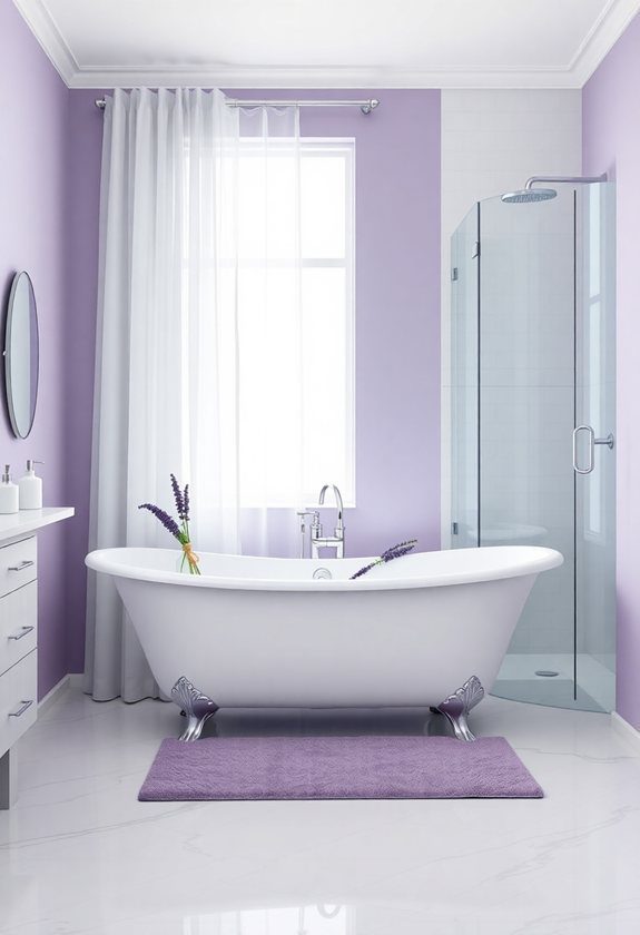 10 Stunning Bathroom Colors You Need to Try Now! 10 Bathroom Colors Ideas: Calming Lavender Shades