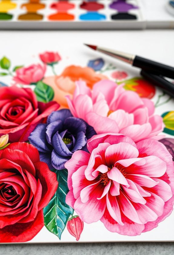 35+ Valentine's Day Painting Ideas to Spark Your Partner 28  Valentine's Day Painting Ideas: Flower Power Art