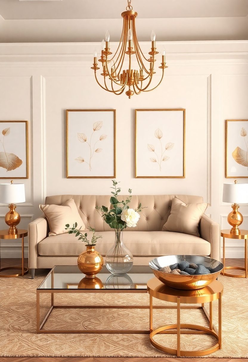 15 Nancy Meyers Living Room Ideas Secrets You’ll Love! 8 Nancy Meyers Living Room: Incorporating Metallic Accents for a Touch of Glam