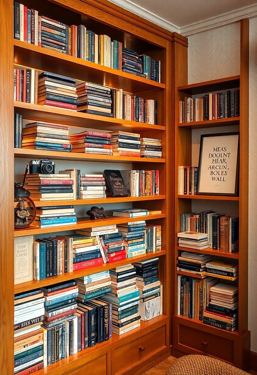 10 DIY Library Wall Ideas for a Cozy Reading Nook! 9 DIY Library Wall Ideas: Mixed Media Book Display