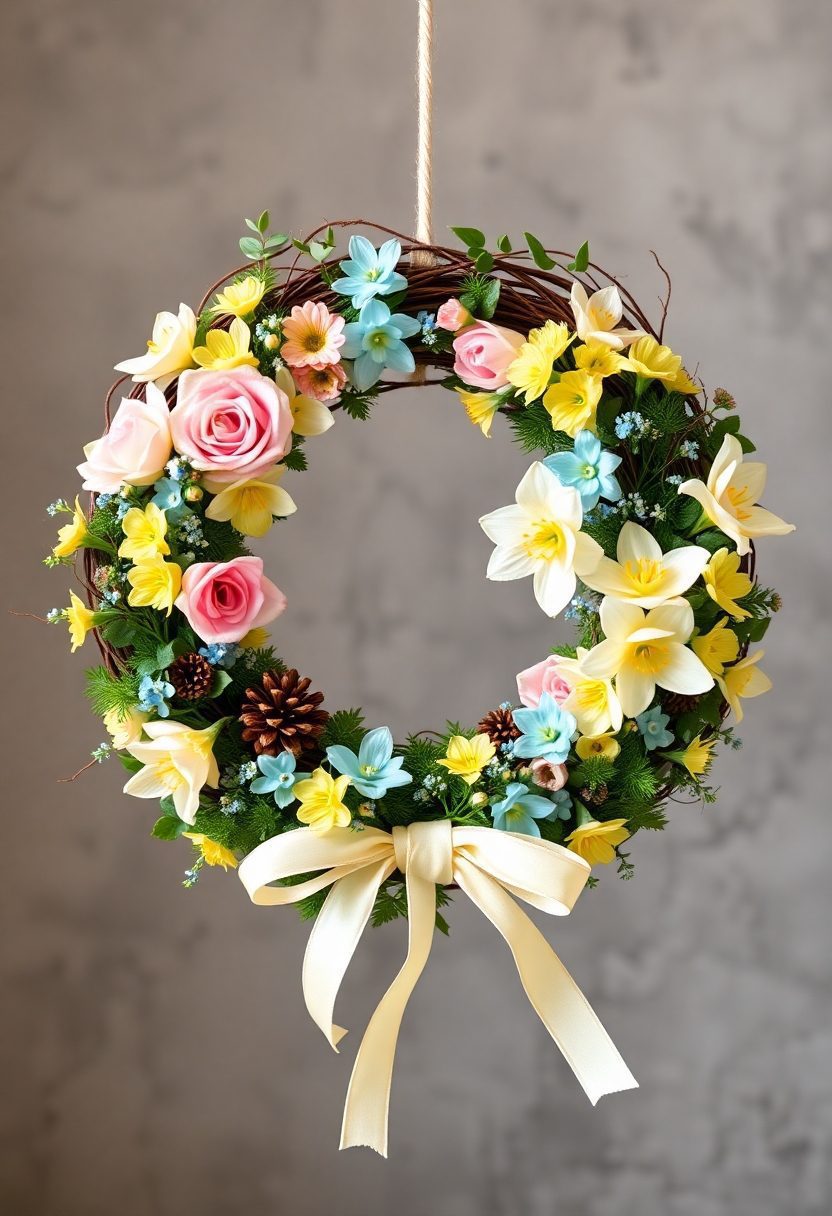 15 Lovely Spring Front Door Decor Ideas to Welcome the Season 9 Spring Front Door Decor Ideas: Whimsical Spring Wreath Ideas