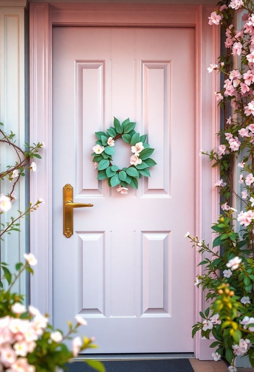 15 Lovely Spring Front Door Decor Ideas to Welcome the Season 2 Spring Front Door Decor Ideas: Pastel Color Schemes for Front Doors