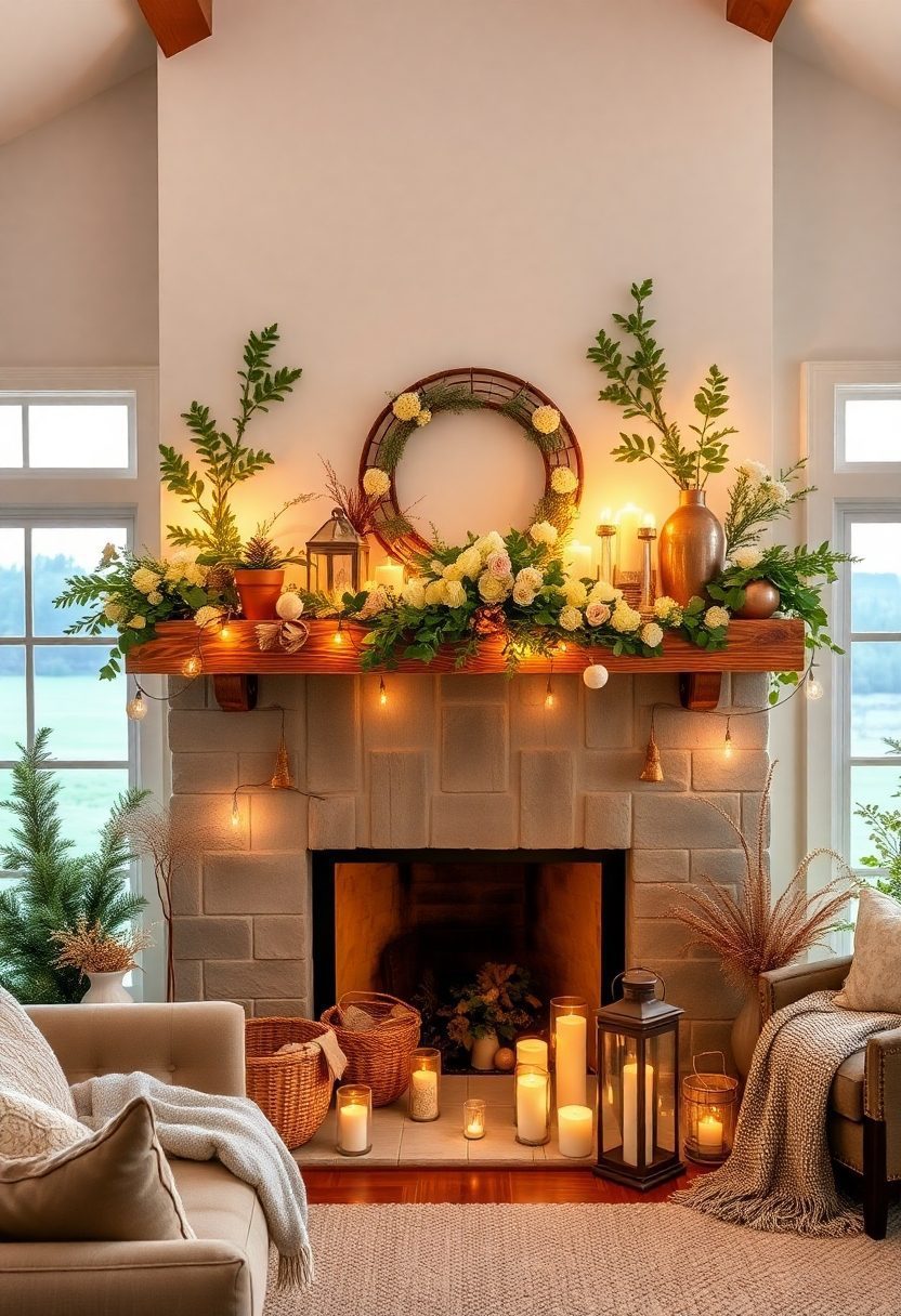 15 Gorgeous Farmhouse Mantle Decors Ideas - Explore More! 5 Farmhouse Mantle Decor Ideas: Seasonal Decor for Your Farmhouse Mantle