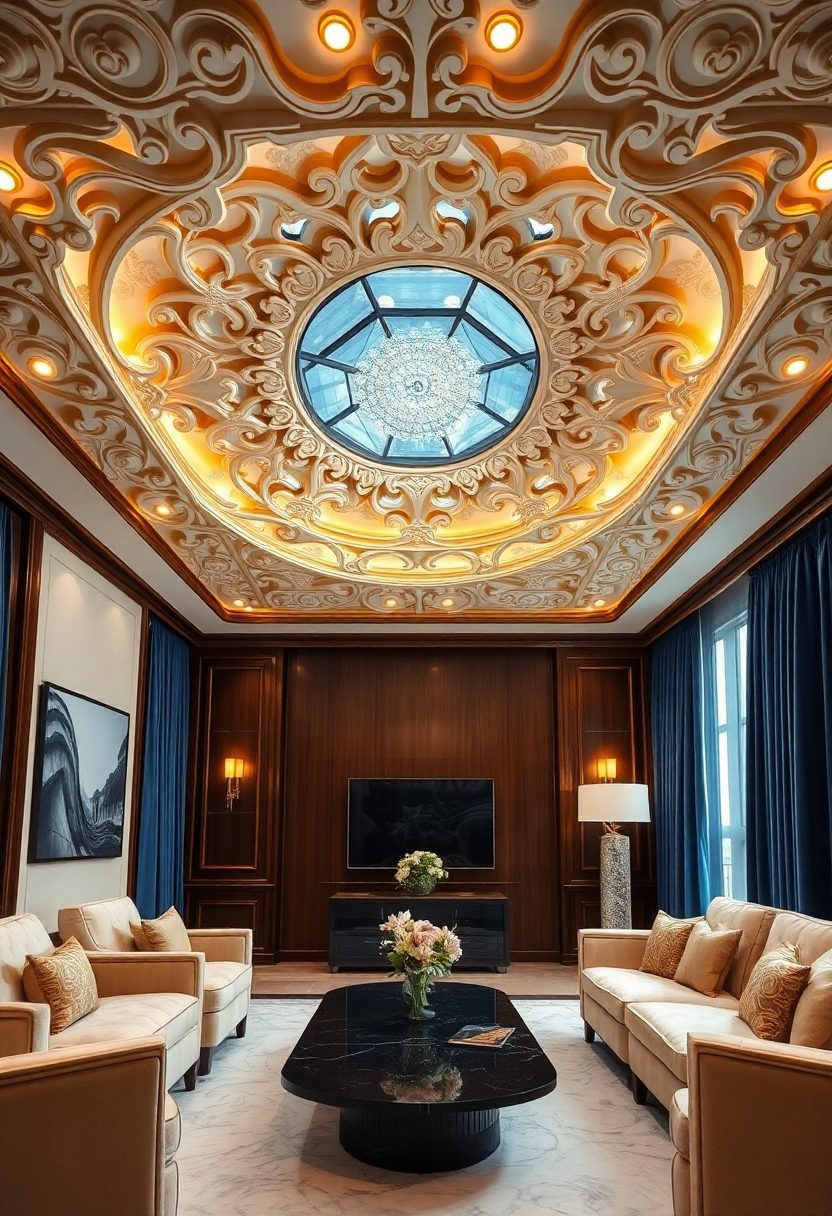 10+ Breathtaking Living Room False Ceiling Ideas You’ll Love Instantly 5 Living Room False Ceiling Ideas: Luxurious Living Room Ceiling Designs