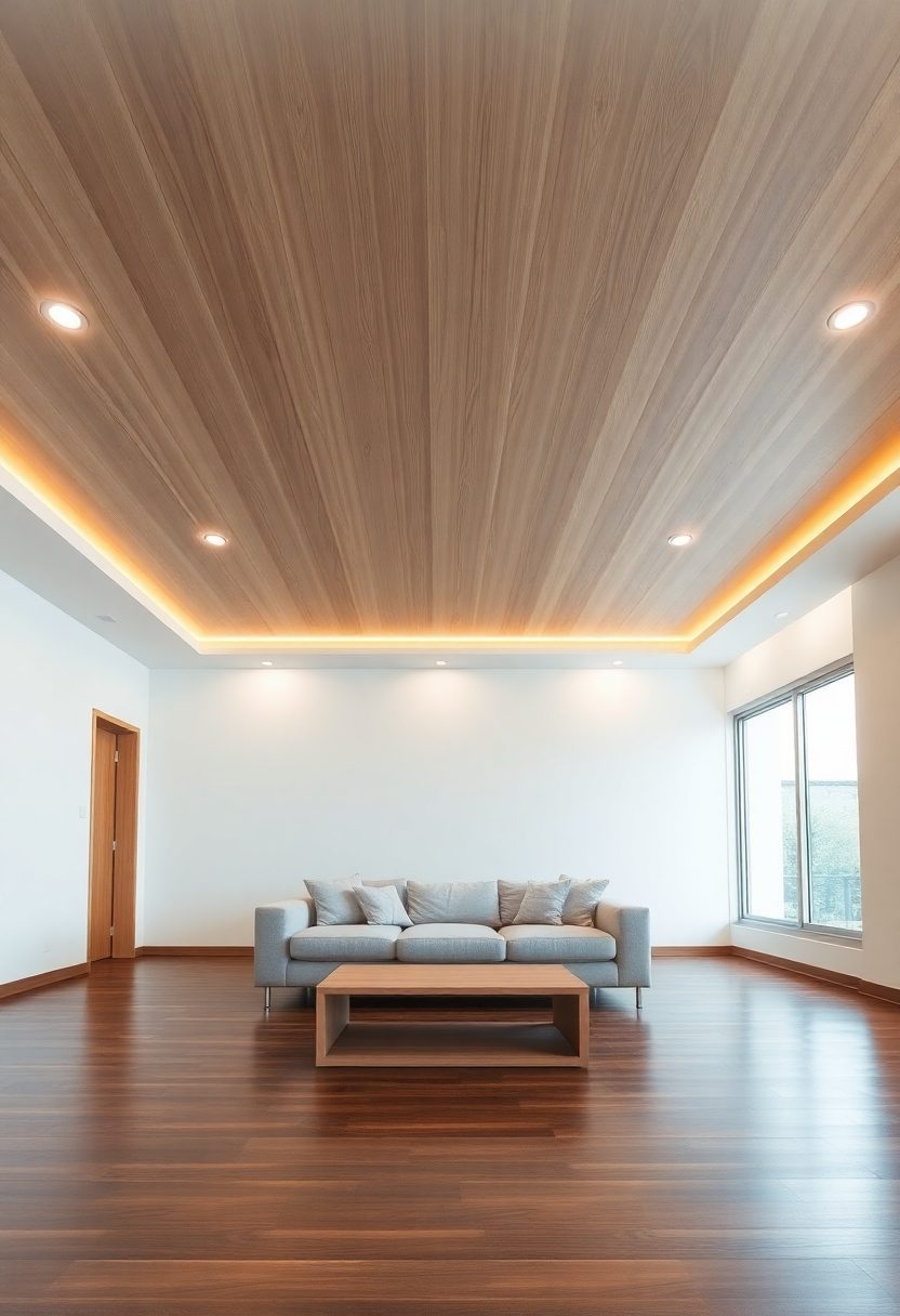 10 Stunning Minimal False Ceiling Design Ideas You’ll Love! 5 Minimal False Ceiling Designs: Sleek Wooden Accents