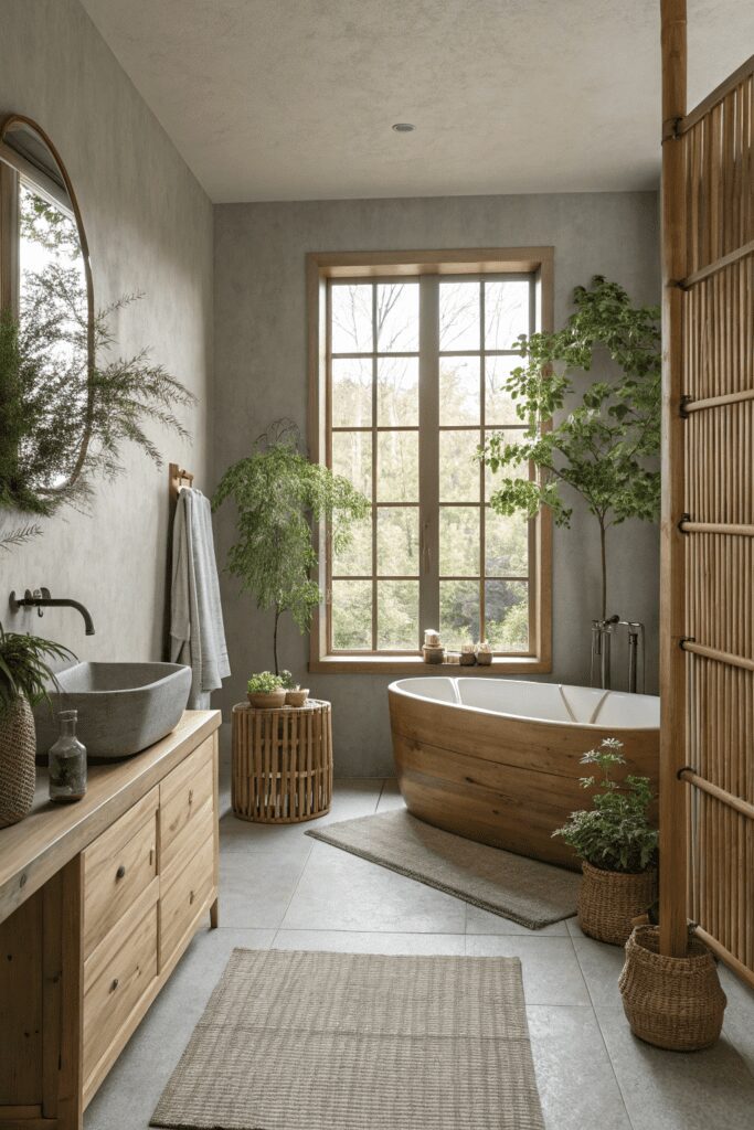 15+ Revere Pewter by Benjamin Moore Ideas - Tips You’ll Love 13 Benjamin Moore Revere Pewter Ideas: 13. Revere Pewter for a Peaceful, Zen-inspired Bathroom