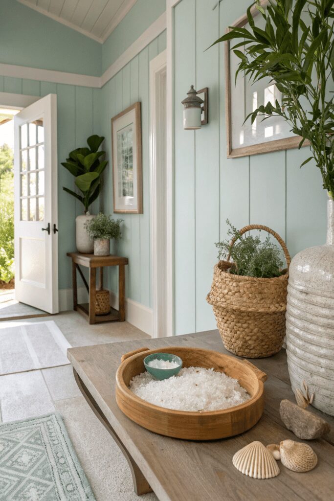 10+ Benjamin Moore Sea Salt Ideas The Secret to Calm Rooms! 5 Benjamin Moore Sea Salt Ideas: 5. Sea Salt in an Entryway for Instant Calm