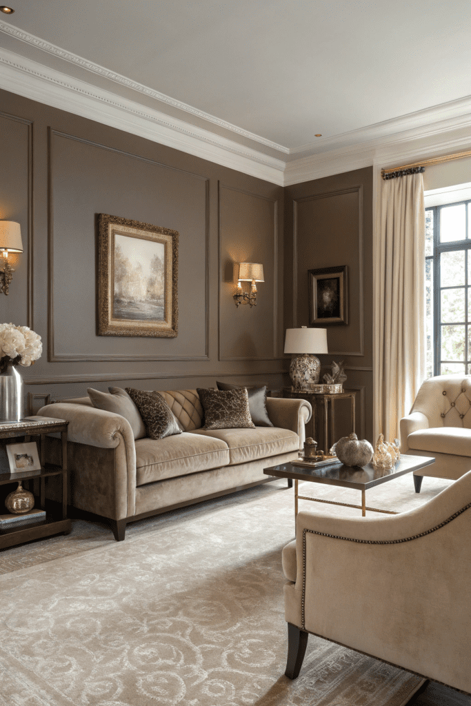 Benjamin Moore Swiss Coffee Ideas: 1. Swiss Coffee & Velvet: A Luxurious Monochrome Haven