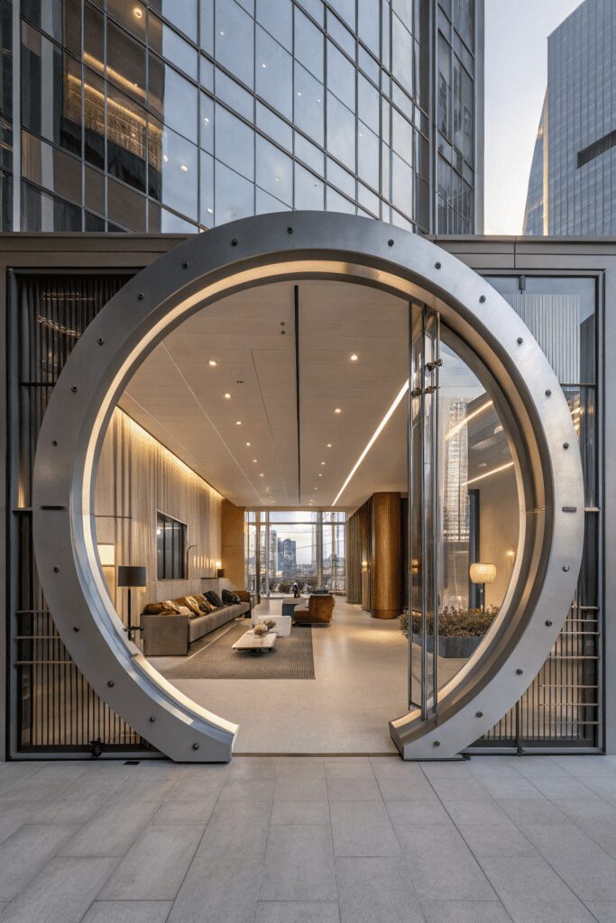 15+ Cased Openings - The Secret to Stylish Room Ideas! 12 Cased Openings Between Rooms Ideas: 12. Oversized Circular Cutout for a Futuristic Look