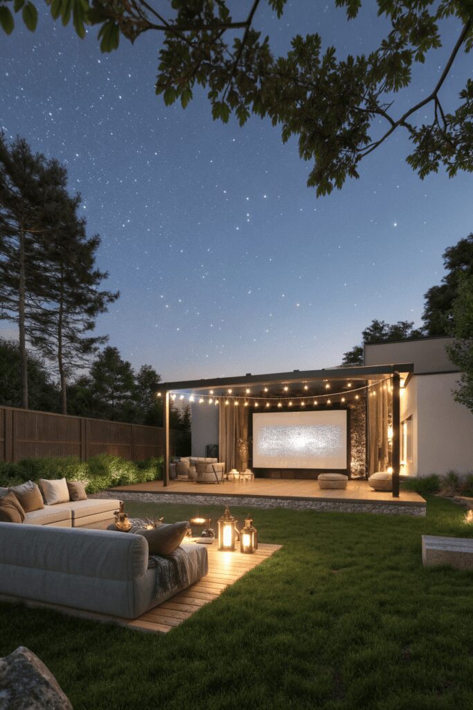10+ Dreamy Home Theater Ideas You Need to See Now! 6 Home Theater Rooms Ideas: 6. Starlit Outdoor-Inspired Theater