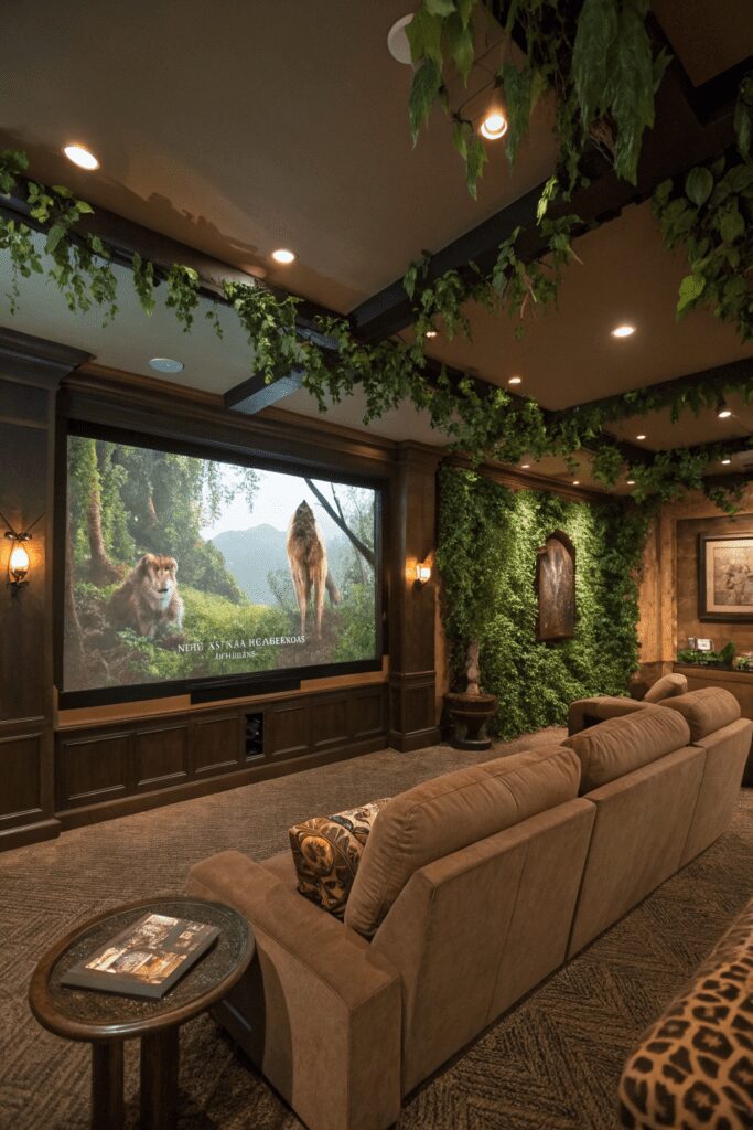 10+ Dreamy Home Theater Ideas You Need to See Now! 8 Home Theater Rooms Ideas: 8. Jungle Expedition Theater