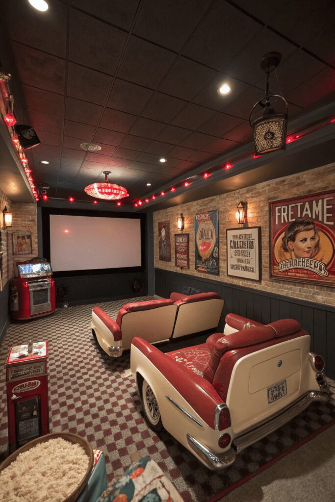 10+ Dreamy Home Theater Ideas You Need to See Now! 9 Home Theater Rooms Ideas: 9. Retro Drive-In Theater Room