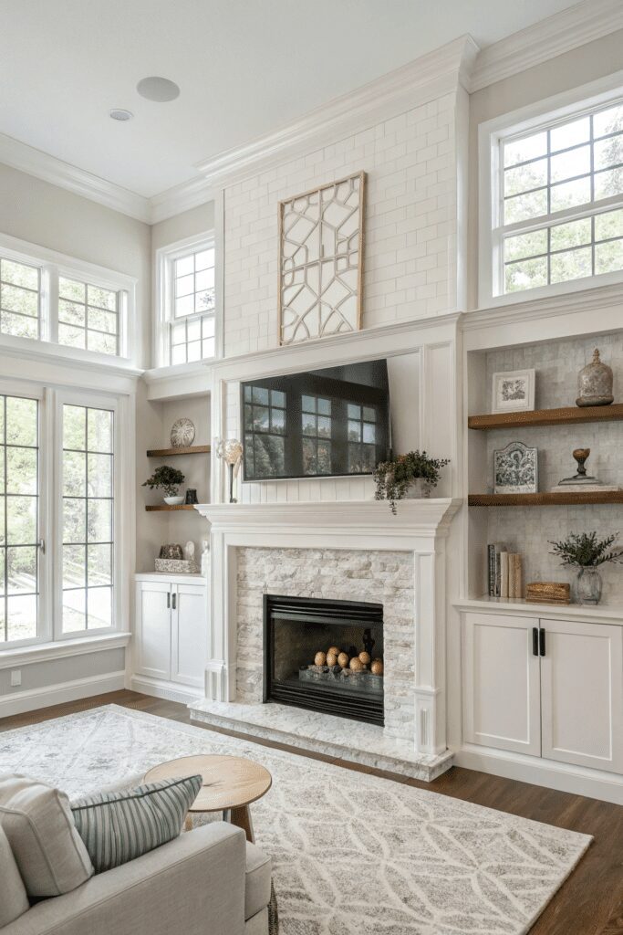 Sherwin Williams Shoji White Ideas: 8. Shoji White Fireplace Makeover