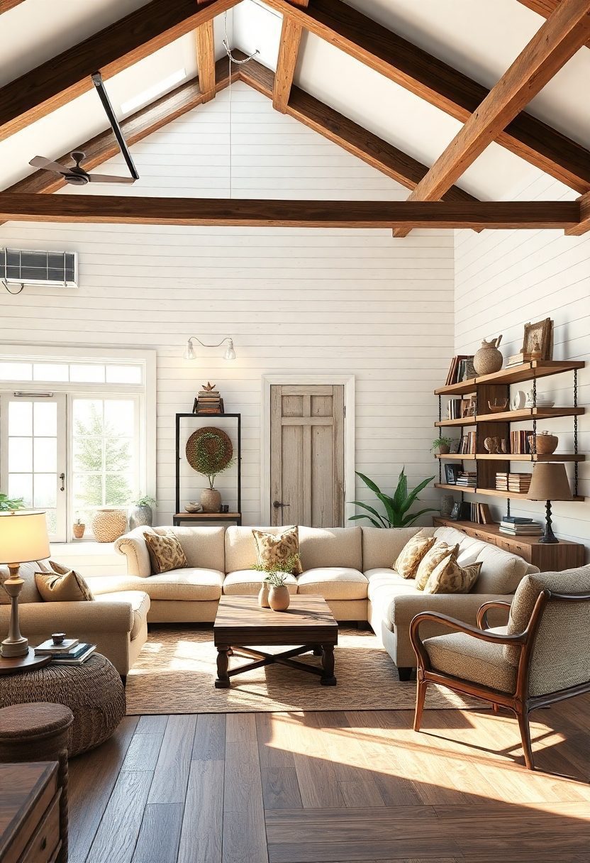 10 Modern Farmhouse Living Room Ideas That Will Inspire You 6 Farmhouse Living Room Ideas: Architectural Details And Accents