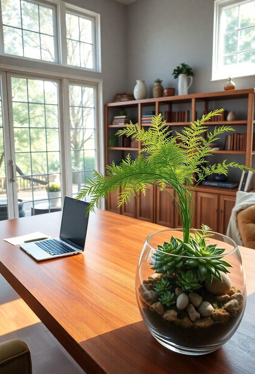 15+ Comfortable Home Office Ideas for - Working Moms Day! 7 Home Office Ideas for Working Moms Day: Adding Plants for a Touch of Nature