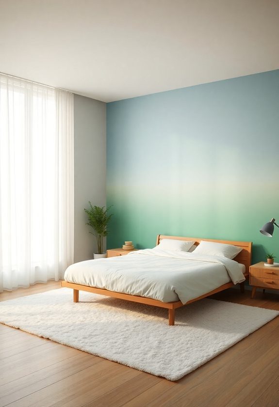 20 Incredible Bedroom Wall Paintings Ideas Wake Up to Beauty 16 Bedroom Wall Paintings Ideas: Gradient Wall Paintings for a Calming Effect