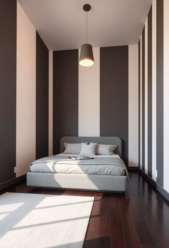 20 Incredible Bedroom Wall Paintings Ideas Wake Up to Beauty 10 Bedroom Wall Paintings Ideas: Vertical Stripes for a Taller Ceiling Effect