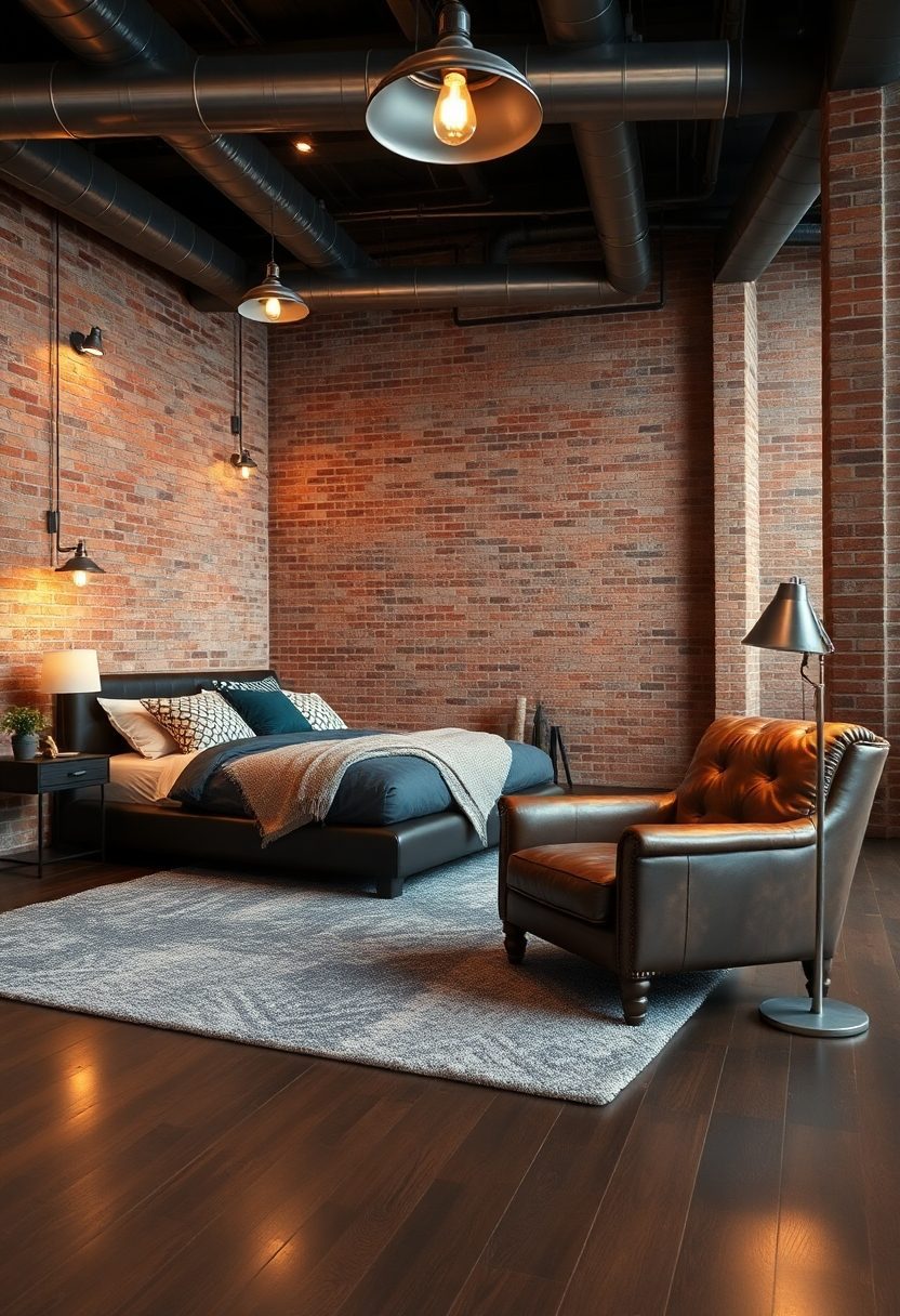 Masculine Bedroom Ideas for Men: Industrial Chic Bedroom Designs