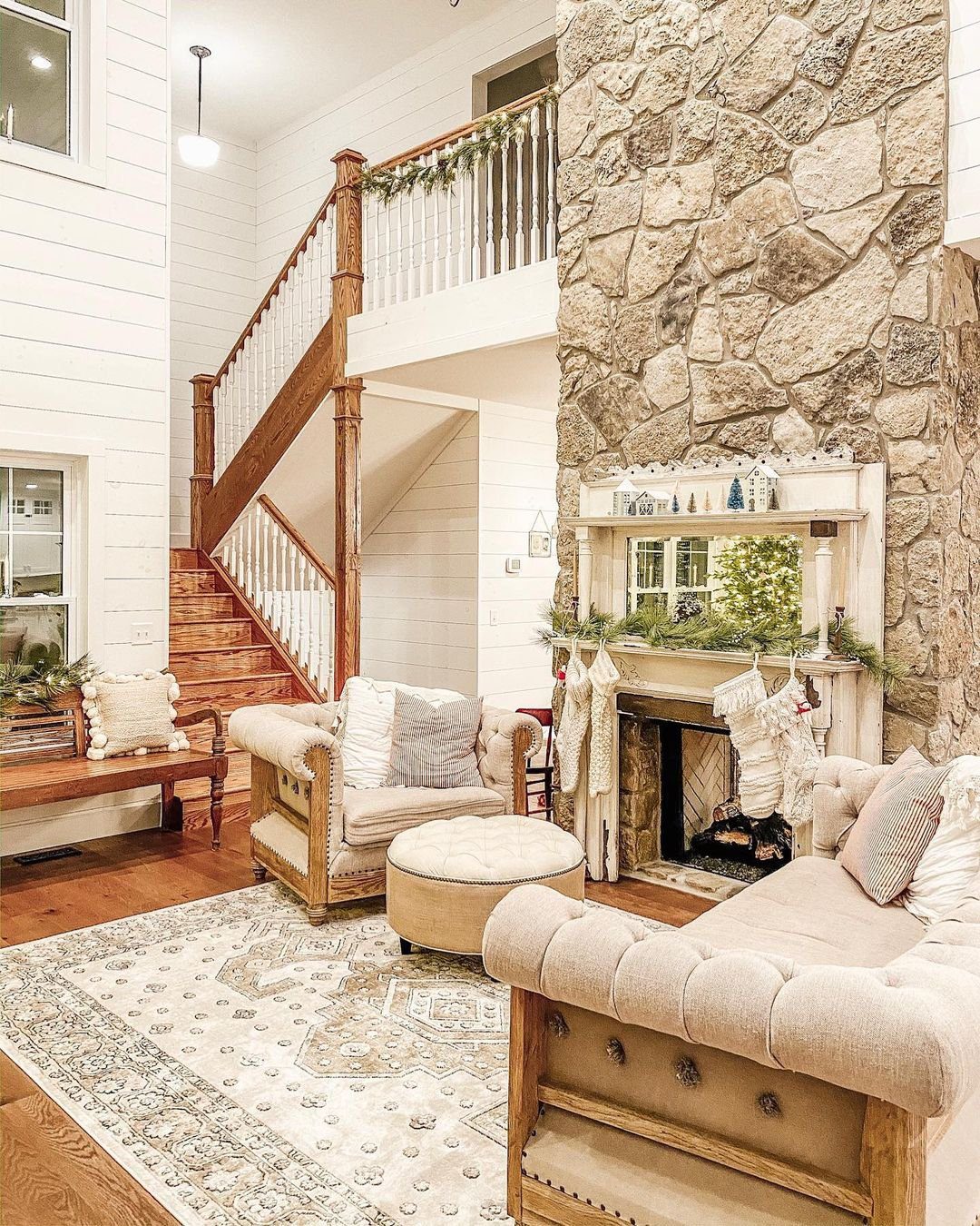 Dreamy Cottagecore Living Rooms That Stun in 2025 3 Rustic Elegance Framhousewith a Stone Fireplace