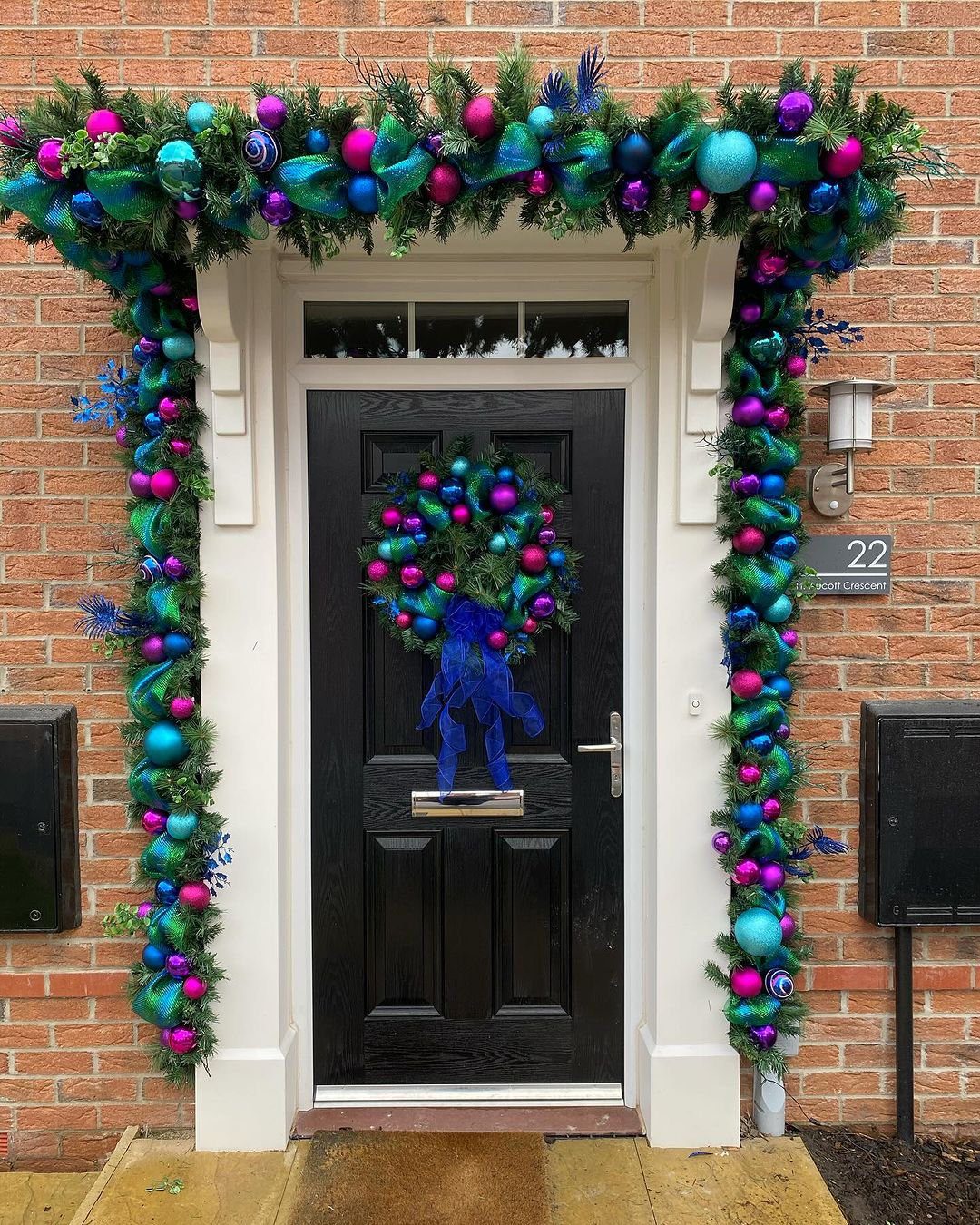 Stunning Christmas Door Garlands to Wow in 2025 10  Bold Jewel-Tone Magic
