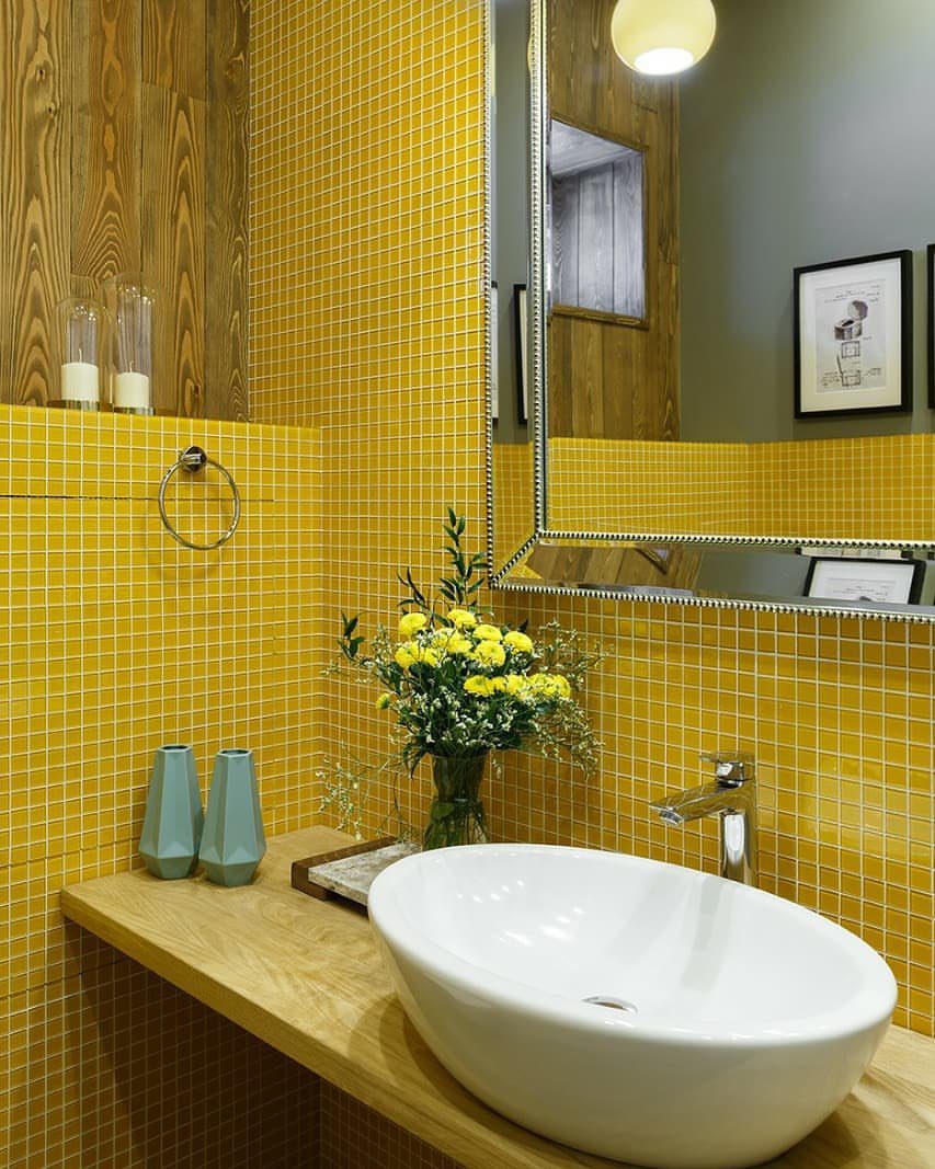 Jaw-Dropping Yellow Bathroom Designs for 2025 14 Vibrant Yellow With Natural Wood
