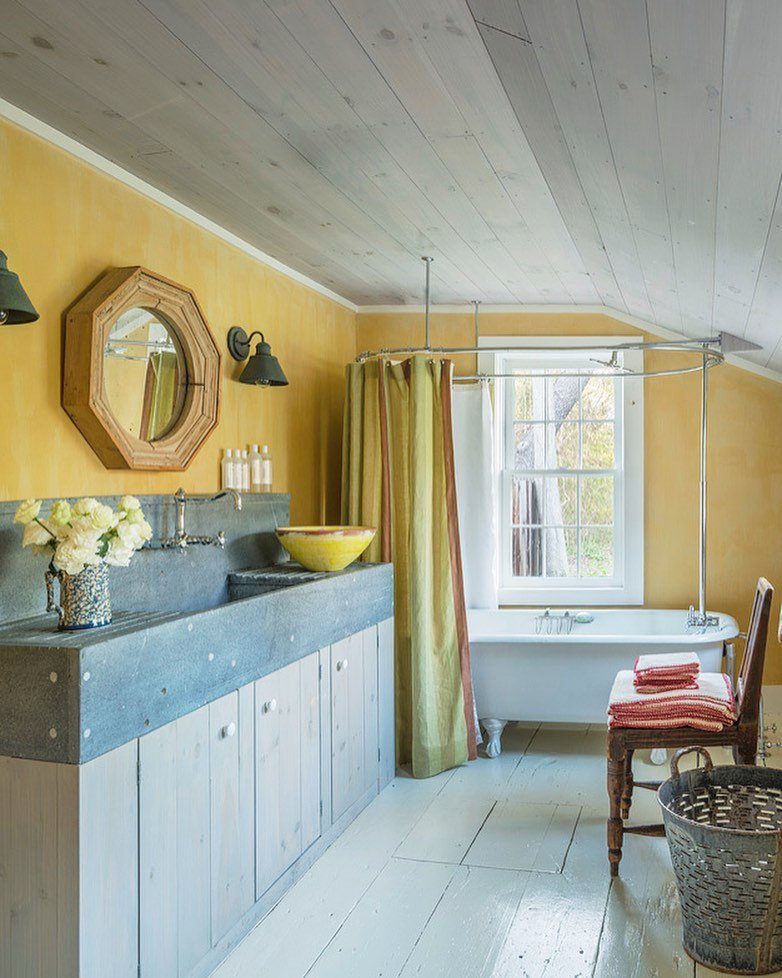 Jaw-Dropping Yellow Bathroom Designs for 2025 15 Warm Yellow With Rustic Farmhouse Charm