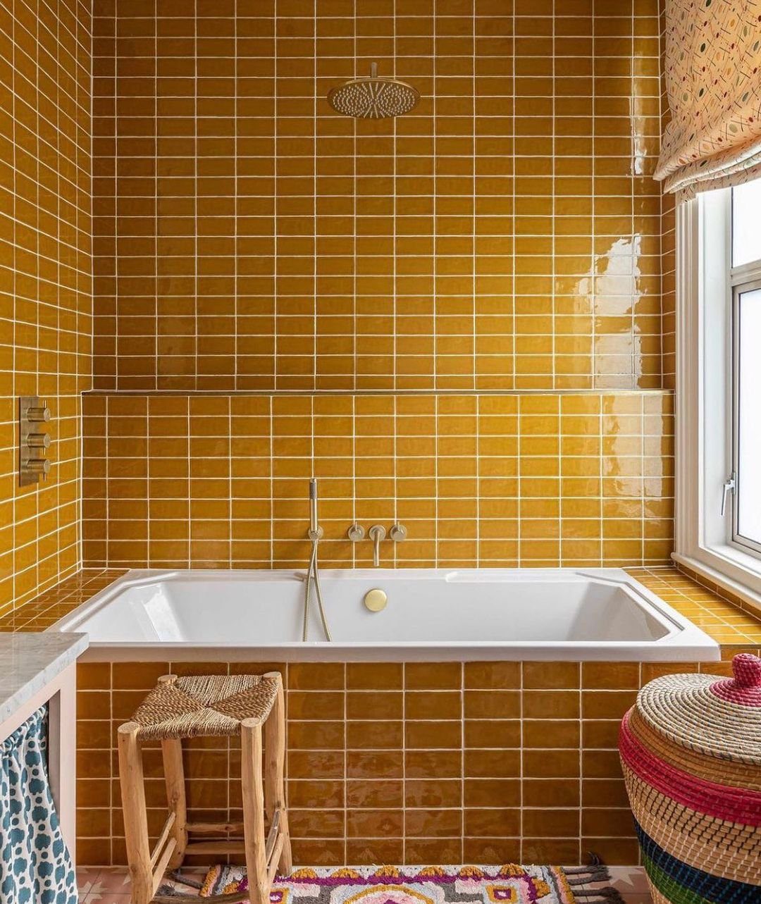 Jaw-Dropping Yellow Bathroom Designs for 2025 24 Bold Yellow With Bohemian Detail