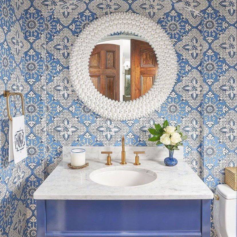 Coastal Bathroom Dreams: 25 Stunning Ideas for 2025! 18 Patterned Elegance With Nautical Energy