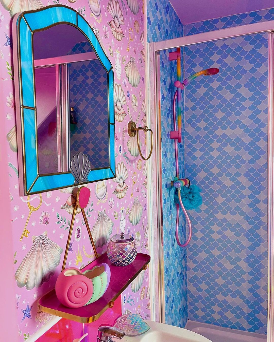 Shocking Dopamine Decor Bathroom Trends for 2025! 18 18. Mermaid Magic With Pastel Charm